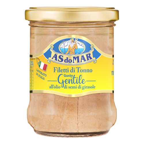ASdoMAR Filetti di Tonno Gentile tonhal törzsek napraforgóolajban, 170g