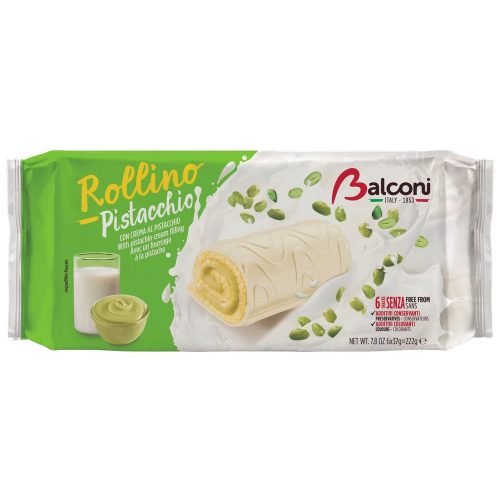 Balconi Rollino Pistacchio pisztáciakrémes tekercs, 222g