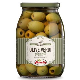   Novella Olive Verdi Giganti magozott zöld olajbogyó sós lében, 980g
