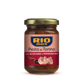   Rio Mare Pesto al Tonno con Olive Nere e Peperoncino tonhal pesto fekete olajbogyóval és peperoncinoval, 130g